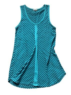 Mod-o-doc Striped Teal Tank Top M